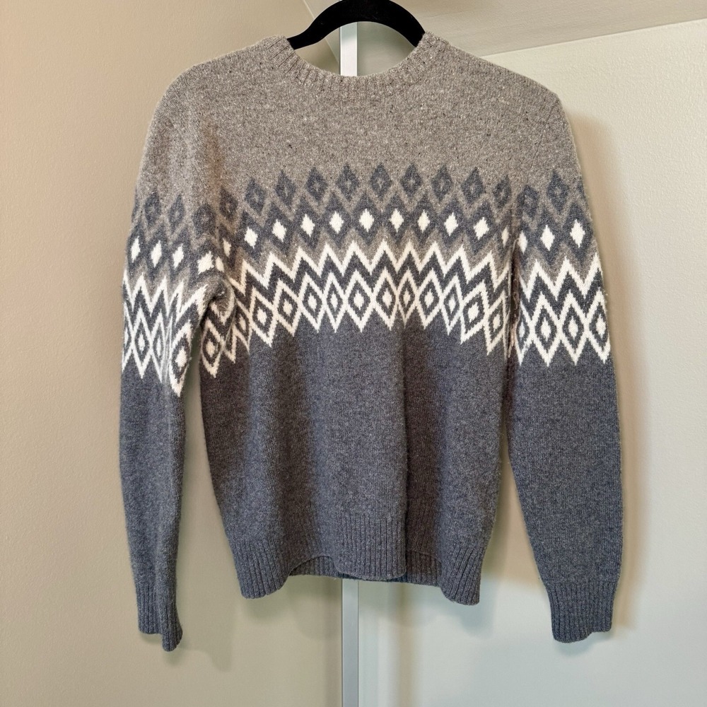 Women's Med BANANA REPUBLIC Elegant Fair Isle Crew Merino Wool Pullover Sweater